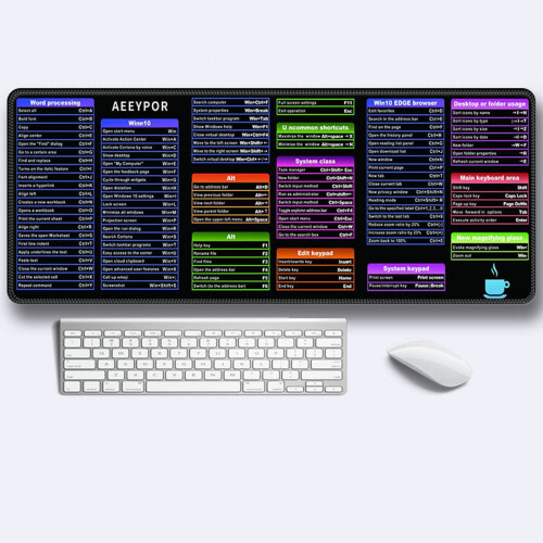 Teclado antiderrapante extragrande Hengsof Quick Key com atalhos de software do Office, compatível com Excel, Word, PowerPoint e CAD. 2