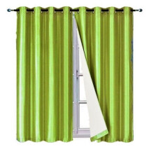 Mørkleggingsgardin til soverom, 235 cm lang, limefarget, for store vinduer, skyvedører, 2 paneler, som blokkerer sollys, topp Adam