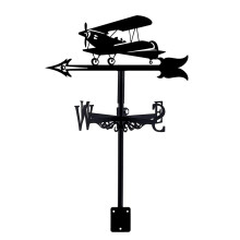 Metal Roof Weathervane Vintage Airplane Weatherproof Outdoor Garden Wind Direction Indicator