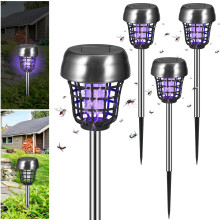 4 Pack Solar Bug Zapper Mosquito Killer UV Waterproof Outdoor Pest Control for Patio Yard Garden