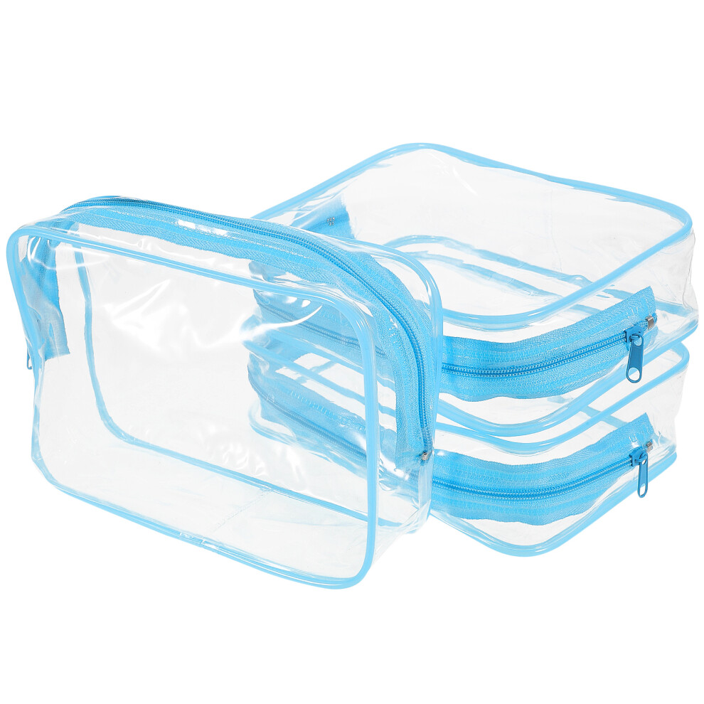 Transparent Cosmetic Bag Clear Toiletries Pouches Luggage Accessories Travel 3 Pcs Water Proof Makeup Bags