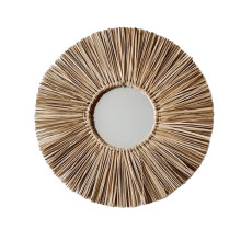 Zriyin 15.7inches Round Hanging Wall Mirror,Decorative straw rope Wall Mounted Mirror