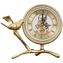 Vintage Copper Mantel Clock with Silent Quartz Movement and Roman Numerals for Living Room Ref: 5307