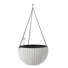 Large Self Watering Hanging Planter with Water Level Indicator for Indoor Herbs Succulents White