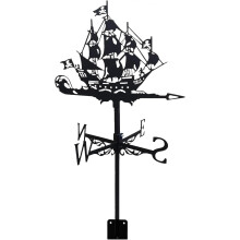 Retro Sailing Weather Vane Stainless Steel Wind Direction Indicator for Roof Garden Shed