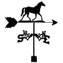 Garden Weathervane Horse Design Stainless Steel Retro Roof and Garden Decor Wind Direction Indicator
