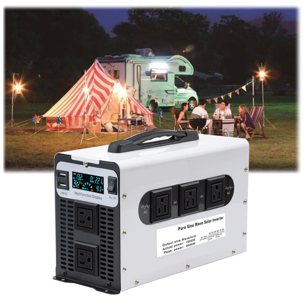 1500W 3000W Peak Pure Sine Wave Power Inverter 60V To 220V For Rv Truck Home Offgrid Solar 9113335012004