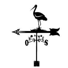 Metal Garden Weather Vane Crane with Wind Direction Indicator for Outdoor Lawn and Roof Decoration