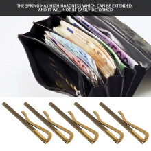 5 Stück Stahlgeldclips 85 mm für Ledergeldbörsen Bronze Schwarz Gold