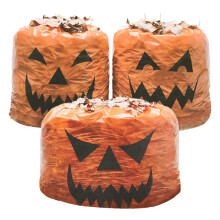 Lot de 3 sacs à feuilles citrouille pour Halloween - Décoration de jardin et d'extérieur
