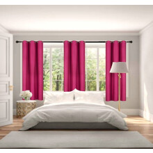 2 Panels Blackout Room Darkening Thermal Window Curtain Drapes Grommets Hot Pink Color 63" inch Length for Bedroom Kitchen Home Décor