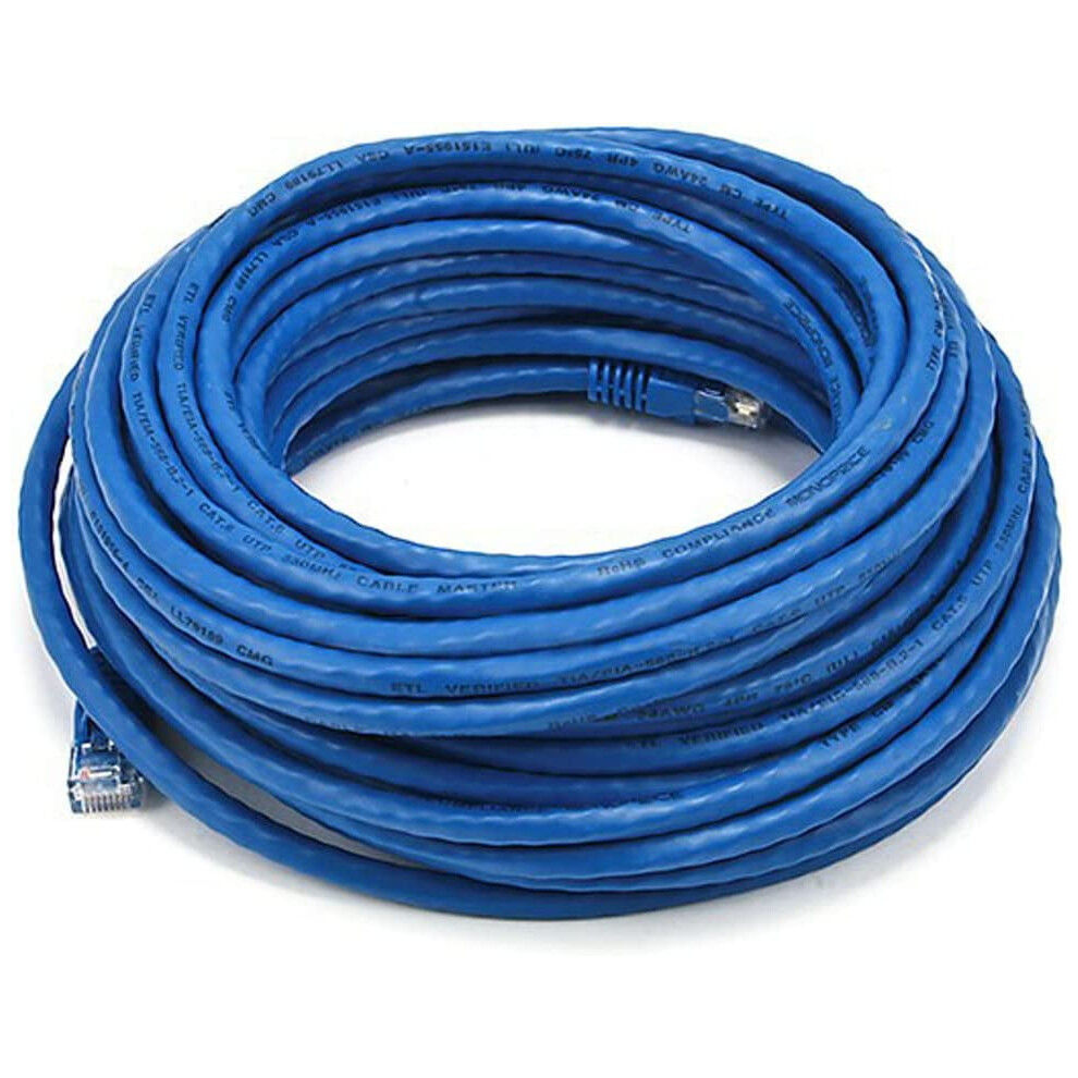 50Ft 24Awg Cat5e 350Mhz Utp Ethernet Bare Copper Network Cable - Blue 9395123855424