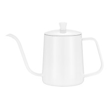 Swan Neck Thin Mouth Kettle Tea Pot White Stovetop Coffee Kettle for Tea Drip Water 600ML