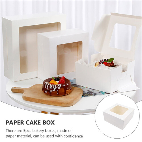 Eease 5pcs Cake Boxes with Window for Gift Giving and Parties 2