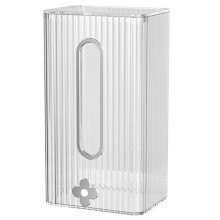 Suporte de papel-toalha transparente para parede, ideal para banheiro e cozinha.