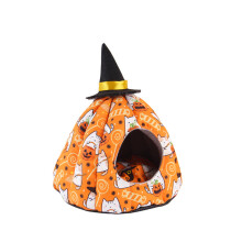 Domek na Halloween dla małych zwierząt, kryjówka, dynia, kapelusz czarownicy, chomik, gryzoń, szynszyla, jeż