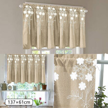 Federra Floral Curtains Kitchen Coffee Curtains Bedroom Rod Curtains Lace Short Curtains Lace Curtains 54 X 24 Inch 1 Panels