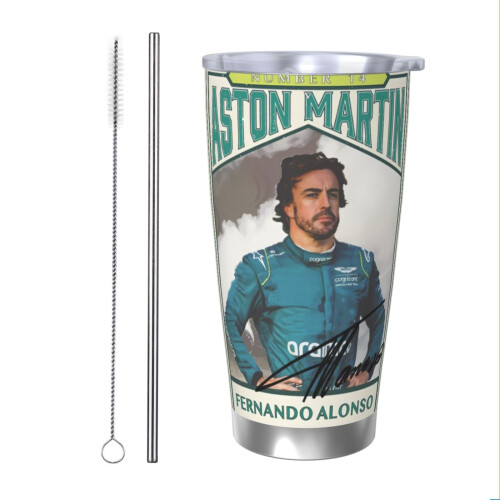 Fernando Alonso Ποτήρι 20oz, Κούπα ταξιδιού καφέ από ανοξείδωτο ατσάλι με μόνωση κενού,