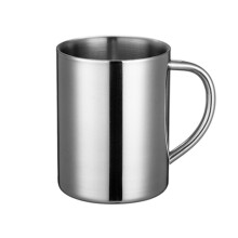 Tazza da caffè in acciaio inox con manico, 100% senza BPA, a doppia parete isolante, resistente e infrangibile, ideale per campeggio e viaggi,