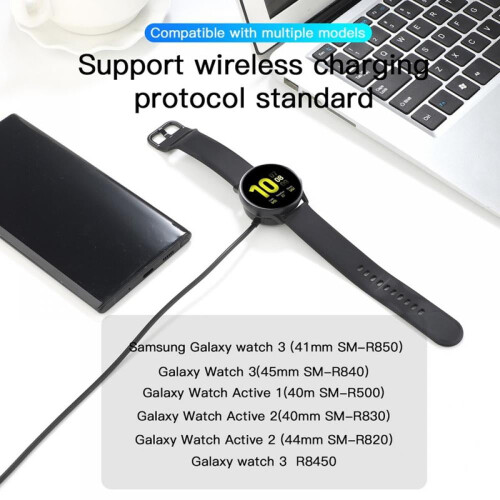 Συμβατό με φορτιστή Samsung Galaxy Watch3/Classic, ανταλλακτική βάση ασύρματης φόρτισης και 2