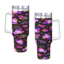 Bicchiere termico Hello_Kitty da 40 once con manico e coperchio con cannuccia, tazza isolante in acciaio inossidabile, borraccia da viaggio,