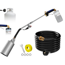 Heavy Duty Propane Weed Torch with Igniter, 3400F Flame, 33in Reach, 10FT Hose for Outdoor Use
