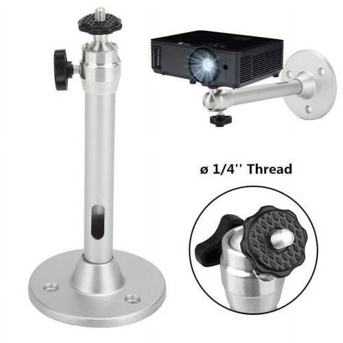 Suporte universal para projetor com rotação de 360, 7 polegadas, cor prata, capacidade de carga de 5 kg, compatível com a maioria dos projetores
