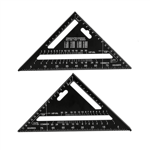7inch Metric Triangle Ruler for Woodworker Black 1
