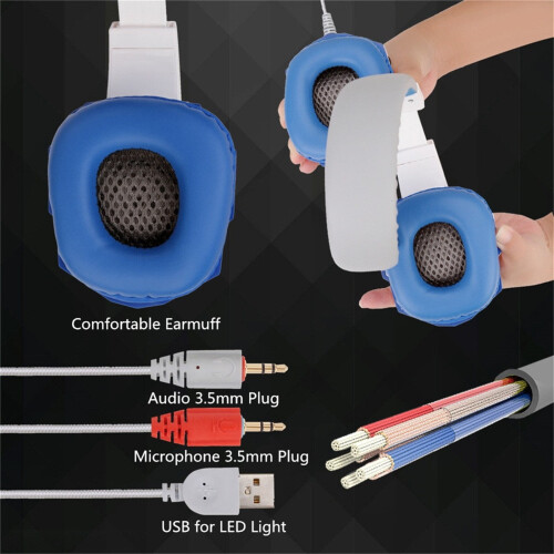 Στερεοφωνικά ακουστικά Jacenvly HP Gaming, ακουστικά 7.1 Surround Sound Over Ear με μικρόφωνο 2