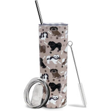 Shih Tzu drinkbeker 20oz - Cadeau voor hondenliefhebbers - Geschikt voor Shih Tzu-fans - Met deksel en rietje