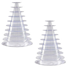 2x10-lags cupcake-stativ rundt macaron-tårnstativ klart kakedisplaystativ for bryllupsbursdagsdekor