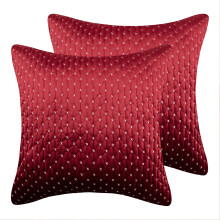 Levtex Home - Cros-Fuáil Veilbhit Dearg - Tacar de Dhá Shams Euro Cuilteáilte (26x26 orlach) - Cros-Fuáil