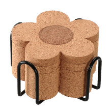 Biudunm Conjunto de 6 Porta-Copos Fofos para Bebidas, Absorventes e Reutilizáveis, com Formato de Flor em Cortiça de 10 cm, Ideais para Café e