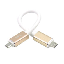 Micro-USB naar Micro-USB OTG-kabel, mannelijk naar mannelijk, voor universeel opladen van telefoons en tablets, gegevensoverdracht en tethering.