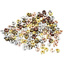 500 Stück mehrfarbige, gemischte Quetschperlen-Abdeckungen aus Eisen (4 mm) für die Schmuckherstellung