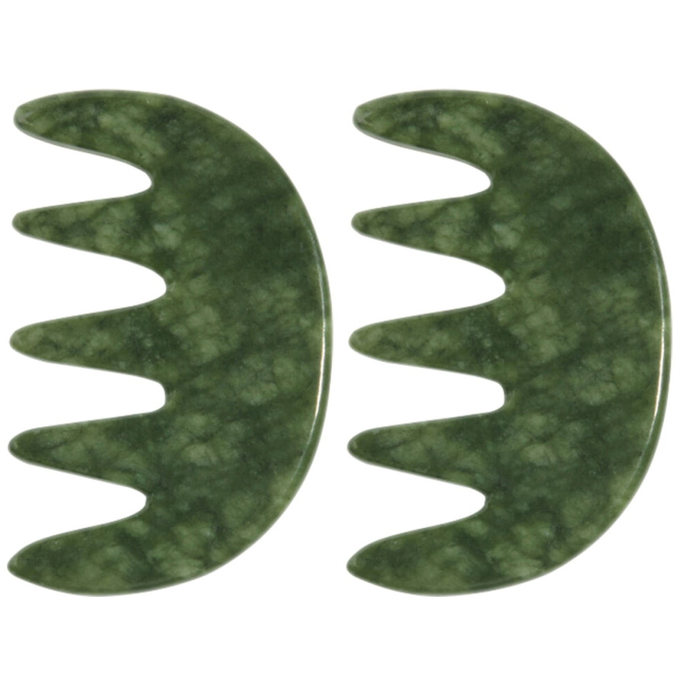 Unisex Jade Massage Comb Tools Scalp Massagers Acupoint 2 Pieces