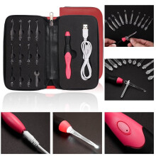 Ferramenta de tecelagem YiFudd, agulha de crochê com luz ED, carregamento USB 9 em 1, ajuste de brilho.