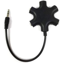 Headphone Audio Splitter 5 Ways Adaptor 3.5mm Audio Stereo Splitter Cable 3.5mm Male to 5 Port 3.5mm Female