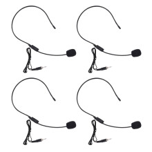 Auriculares con cable, micrófonos inalámbricos montados sobre auriculares, altavoz, amplificador de voz, capacitancia, 4 piezas