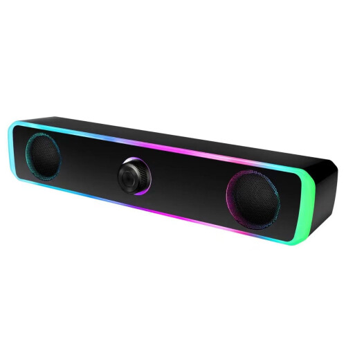 Ηχεία γραφείου YOBOLK RGB με τροφοδοσία USB και έλεγχο έντασης ήχου, συμβατά με