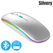 Draadloze Bluetooth-muis met USB-oplaadfunctie en RGB-verlichting voor laptop, pc, Macbook en gamingmuis (2,4 GHz, 1600 DPI).