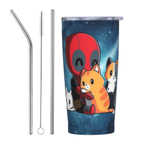 Κούπα καφέ Deadpool Movie με καπάκι, 20oz – Ποτήρι ταξιδιού από ανοξείδωτο ατσάλι που