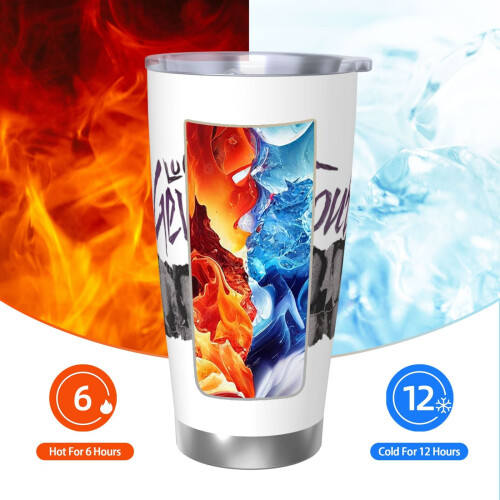 Ποτήρι Lucki20oz, Κούπα ταξιδιού καφέ από ανοξείδωτο ατσάλι με μόνωση κενού, Κούπα 2