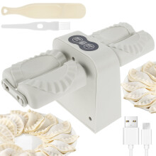 Jetcloudlive Electric Dumpling Maker, Non-Slip, 2 Modes, Silent Automatic Press with Small Brush, Compatible with Household Use