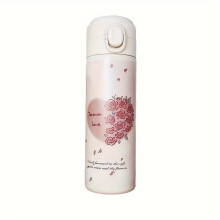 Chic Rose Series14,8Oz nerezová vákuová termoska - nepriepustný cestovný hrnček na teplé a studené nápoje, ideálny na outdoorové