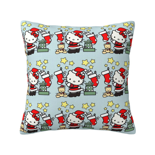 Hello Kitty Χριστουγεννιάτικο σχέδιο διπλής όψης βελούδινο κάλυμμα μαξιλαριού με