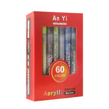 Akrylové fixy Fnyoxu60Colors, dvojitý hrot (1,0 mm) na kámen, dřevo, plátno, sklo, keramiku, kutilské tvoření – kompatibilní s akrylovými