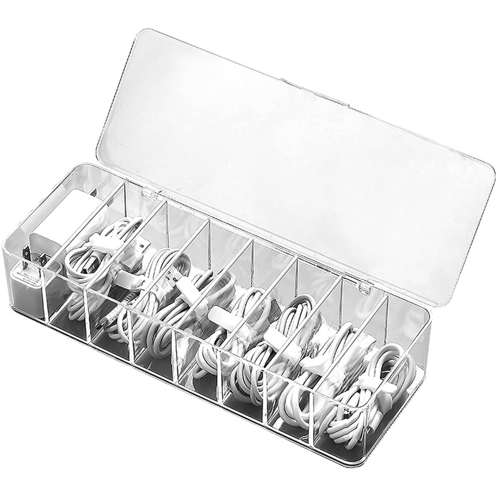 Cable Management Box, Multi-Grid Dustproof Wire Keeper For Surge Protector - Black 9395123398983