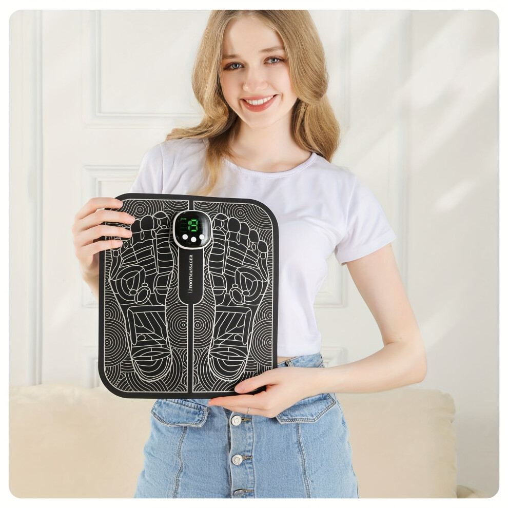 Electric Foot Spa Massager - 8 Modes, 19 Adjustable Frequencies, Rechargeable, Foldable, Portable, USB Powered, Relaxing Massage Experience