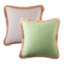 Phantoscope Julörngott i Linne med Tofskant, 2-pack, 45x45 cm, ljusgrön och benvit, lantlig inredning